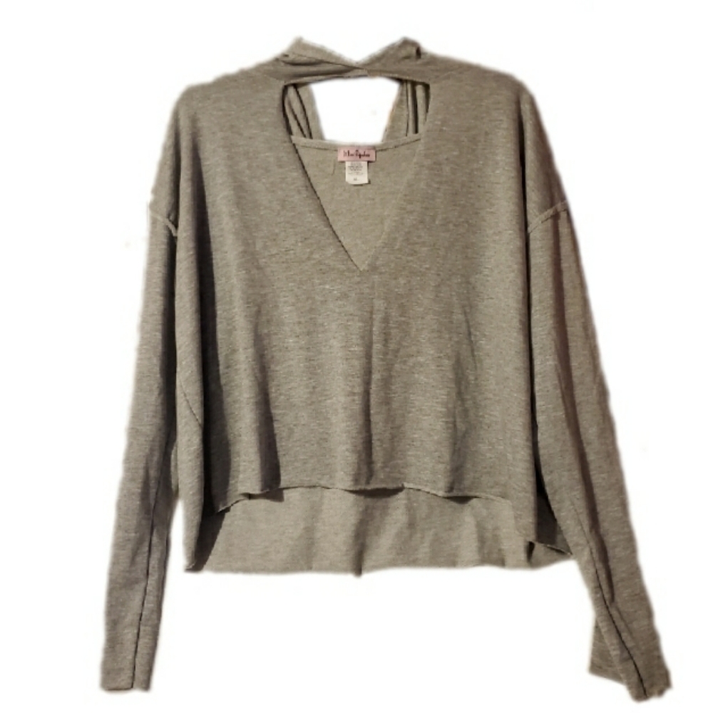 Miss Popular Hooded V Cut Crop Top